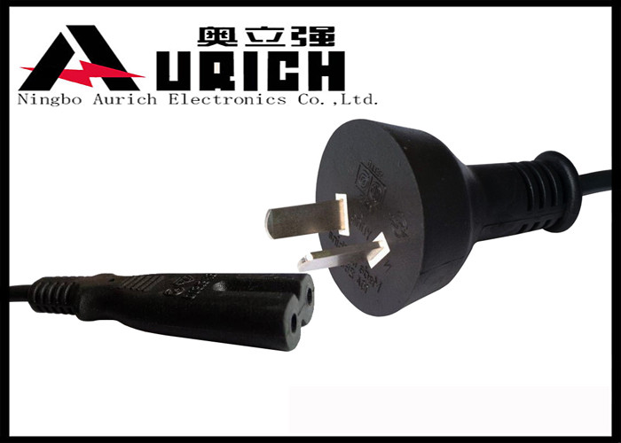 Two Pin PC Monitor Argentina Power Cable To IEC 60320 C7 Connector 2.5A 250V