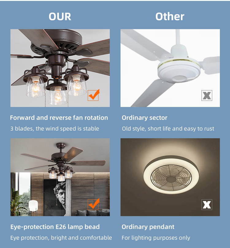 52Inch Crystal Cooling Air Ceiling Fan Light