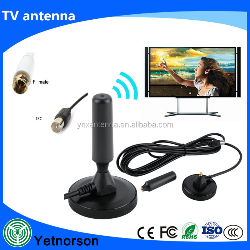Indoor Digital TV Receiver Antenna with Signal Booster VHF170-230MHz / UHF470-862MHz