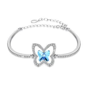 China Butterfly Sterling Silver Slider Bracelets wholesale