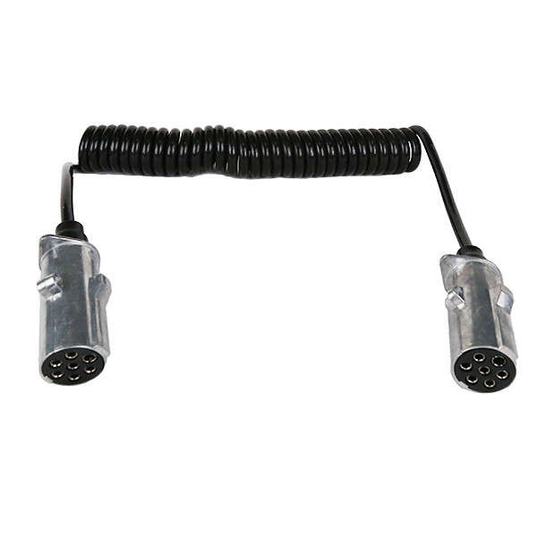 Precision 7 Pin Coiled Trailer Cable 24v N Type Metal Coiled Mains Cable ISO