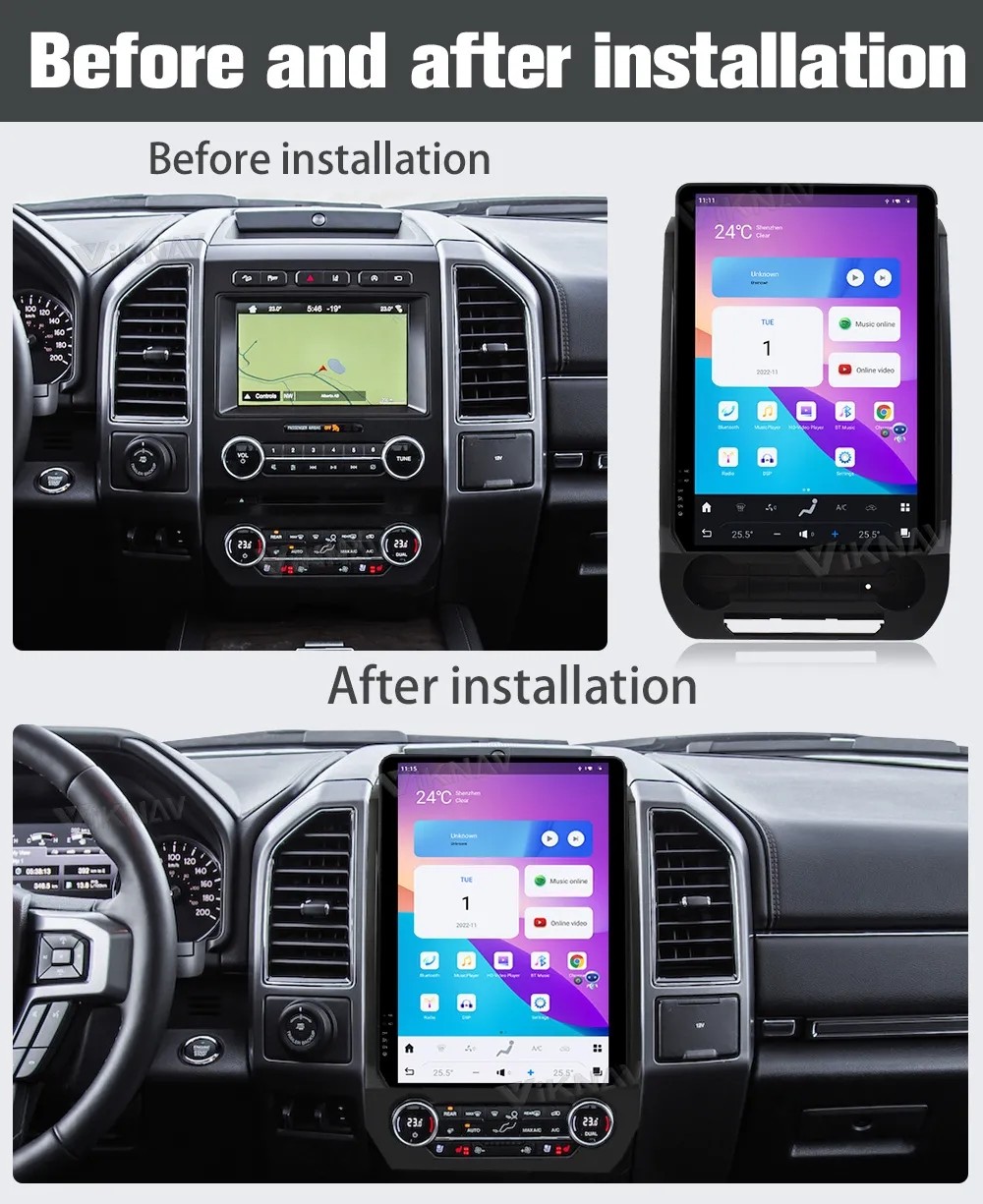 For 2016-2022 Ford Expedition car touch screen stereo 14.4 Inch 8 Core Navigation Multimedia DVD Player Wireless Carplay