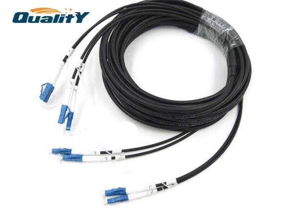 fiber optic cable armored / G652D fiber 4 Core LC Military Tactical / outdoor
