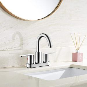 China CUPC Matte Black Bathroom Faucet 4 Inch Centerset Nickel Golden wholesale
