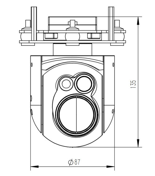 DYD415S90G635 Triple-sensor Camera 2-axis Gimbal Camera