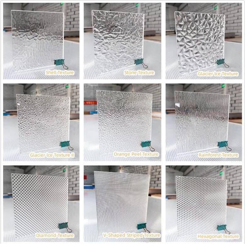 Chemical Resistance Stone Textured Clear V-Shaped Striped Acrylic Sheet in 6mm 10mm Thickness and Durable Design