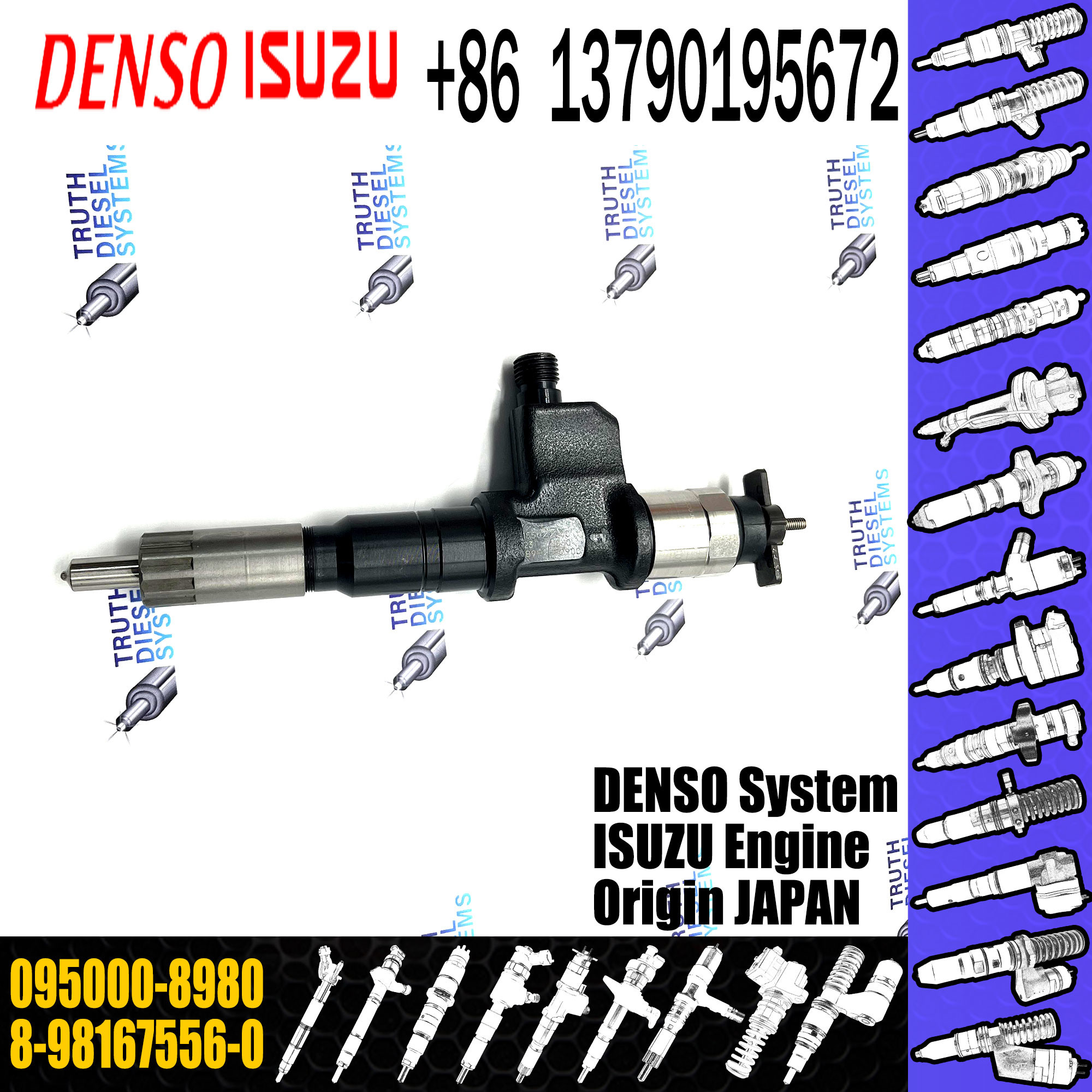 8-98167556-0 Excavator Spare Part 8-97603415-8 095000-5511 Fuel Injector 6WG1 ISUZU 095000-8981 095000-8980