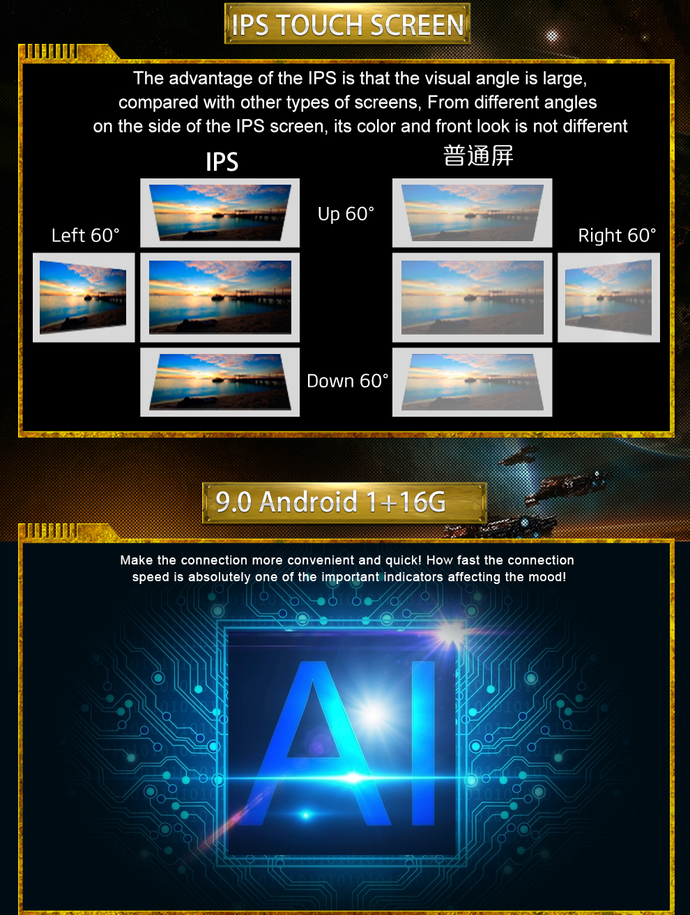 Universal 9.5 Inch Touch Screen Multimedia IPS 2 Din Android Car Radio Stereo DVD Player Carply Auto Electronics