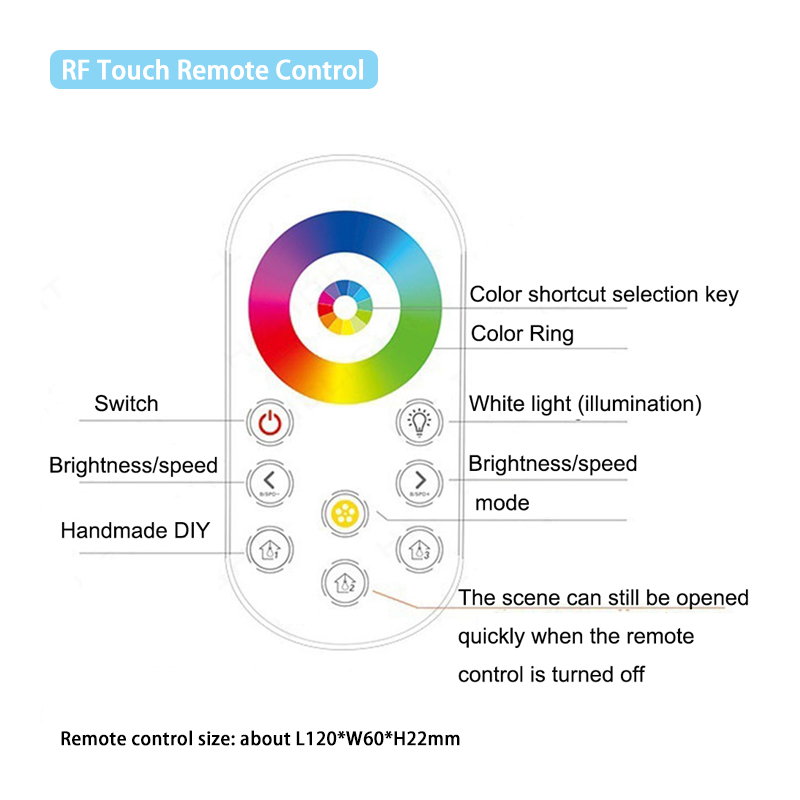 DC 24V LED RGB Controller Mini RF Wireless Touch Remote For LED 5050 Strip