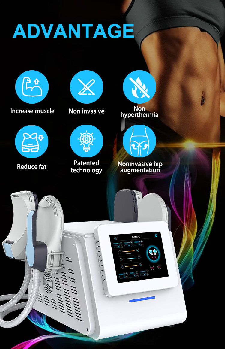 4 Handles Ems Tesla Muscle Stimulator Body Slimming Machine Air Cooling System