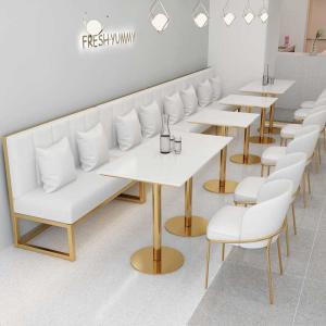 China Coffee Marble Table And Chairs Velvet High Density Foam Restaurant Furniture wholesale