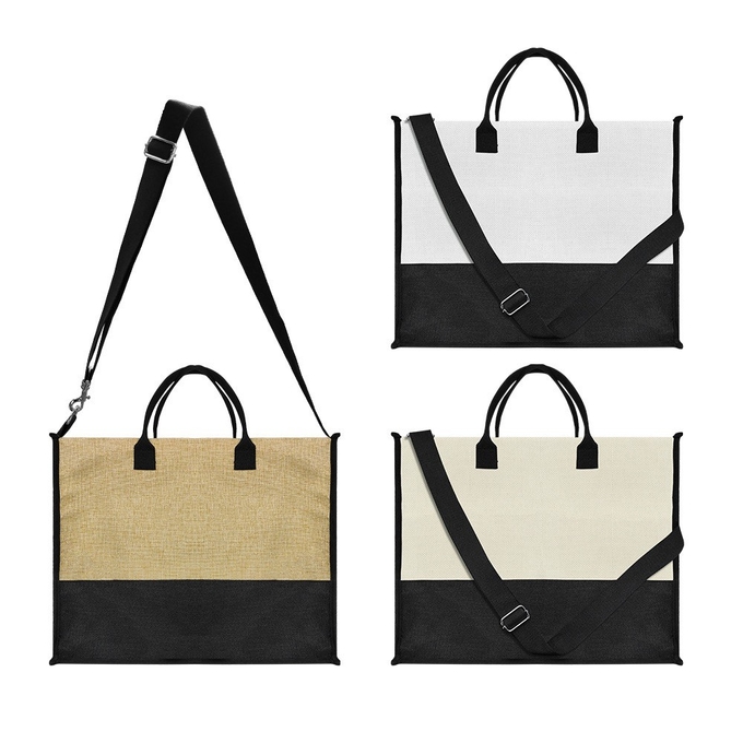 Big Capacity Blank Sublimation Linen Tote Bag Beach Bag For Sublimation Printing