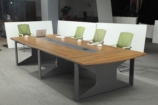 Modern Foldable Meeting Table Moveable Design Panel Wood Style Anti Dust