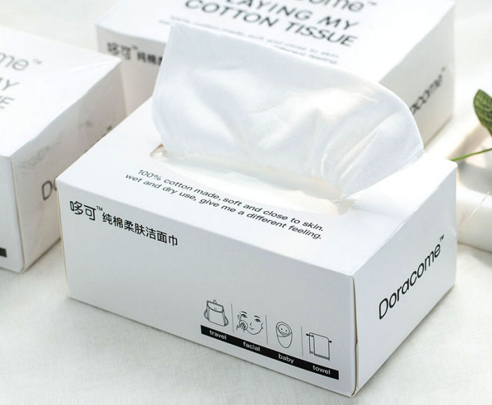 Removable Cotton Tissue Individually Pre-Made Pouch Cylinder Film Gusseted Packing Machinery