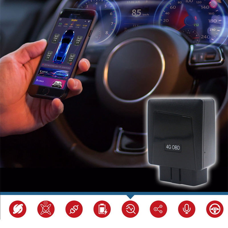 L58mm Programmable 3D Axis Sensor 4g LTE OBD GPS Tracker 57g