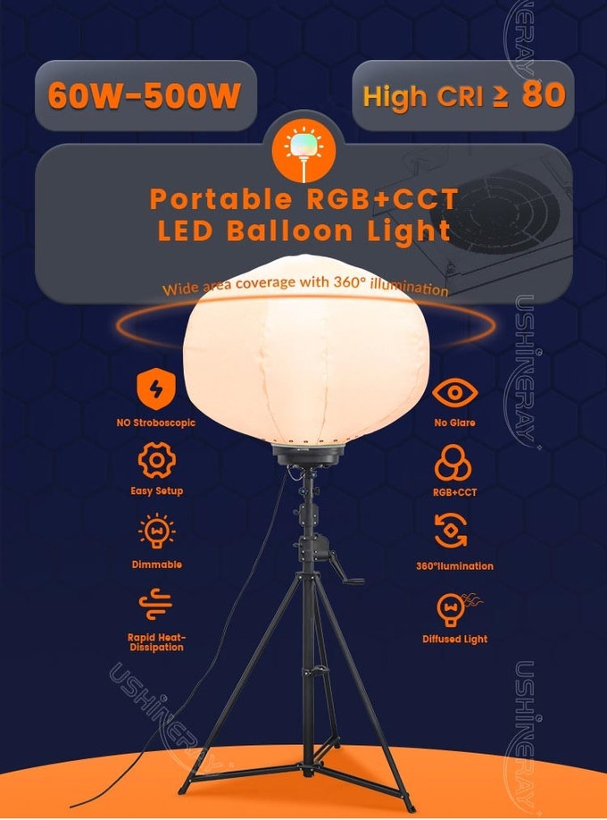 100W LED Tower Light 3000K 5000K Colorful Led Balloon Lamp For Events Decoration