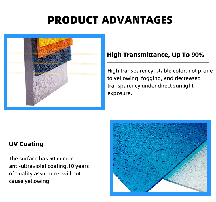 Colored Polycarbonate Roofing Panels 2mm-10mm Polycarbonate Sun Sheet For Outdoor Park