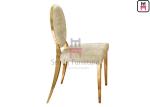Gold / Silver / Chrome Stainless Steel Restaurant Chairs Leather / Velvet Round