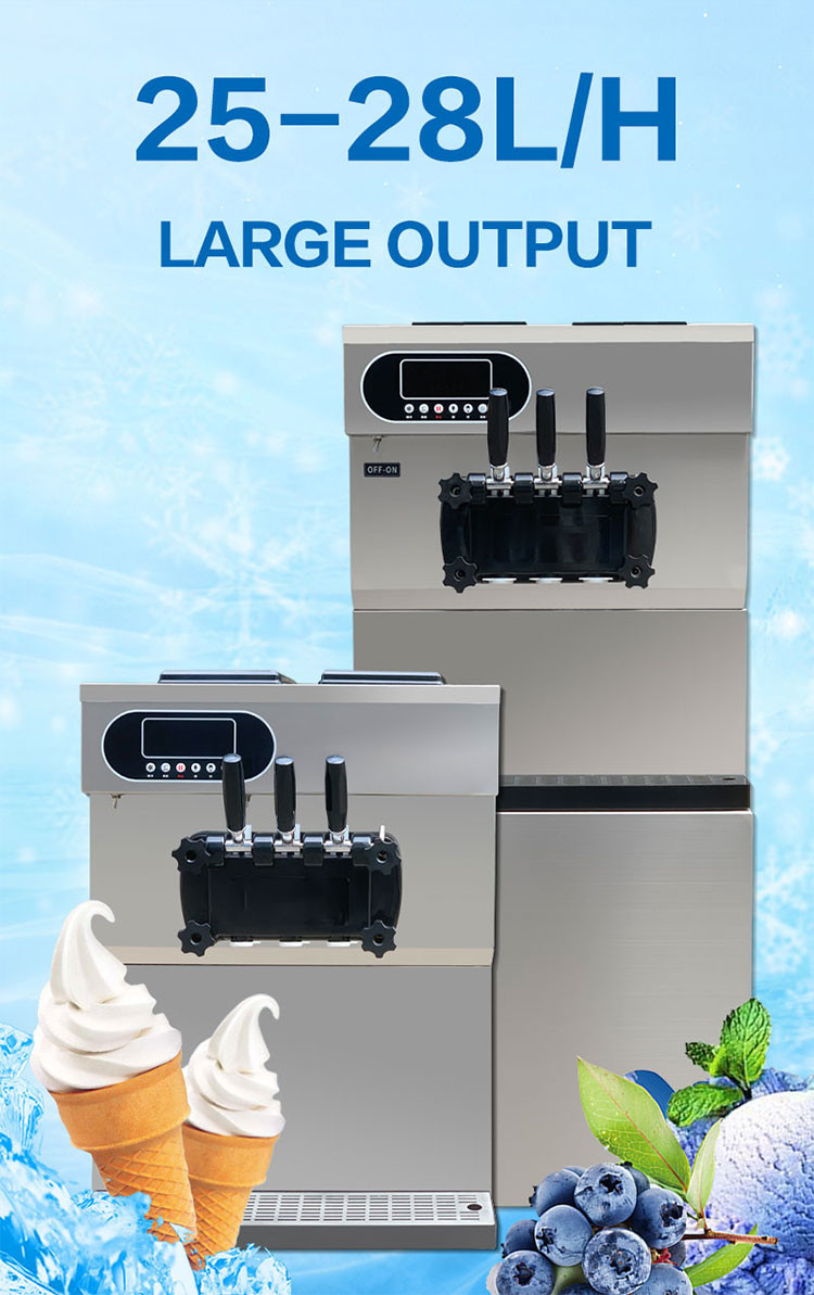 25-28L/H Commercial Gelato Ice Cream Machine 3 Flavor Italian Gelato Maker Machine