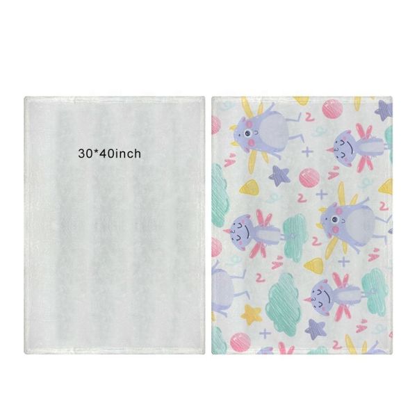 White Blank Sublimation Baby Blanket Custom Super Soft Fleece Flannel Swaddle Sublimation Blankets
