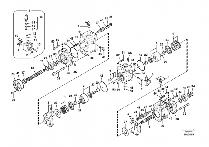 VOE14571141 14531300 EC210 EC210B EC210BLC EC210C EC240B EC240 Hydraulic Main Pump K3V112DT K3V112DT-1XER-9N24 0