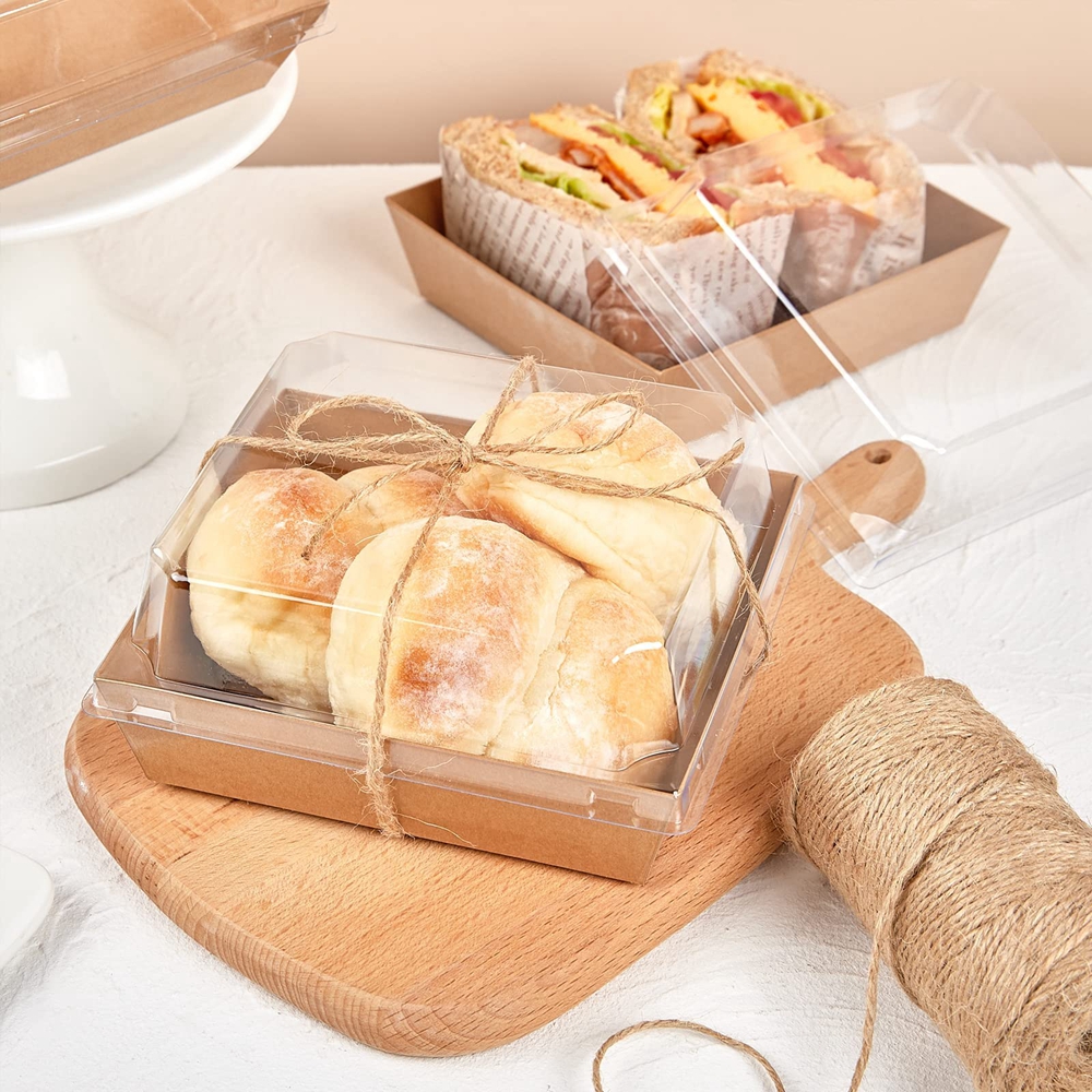 Convenient Takeaway Bento Box for Fast Food Restaurants Made of Food Grade Kraft Paper