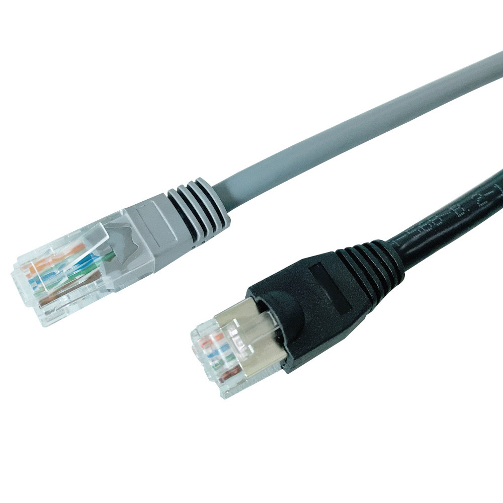 Shielded 1GHz RJ45 24AWG Ethernet Cable Assembly With 100Ω Impedance And Copper Conductor