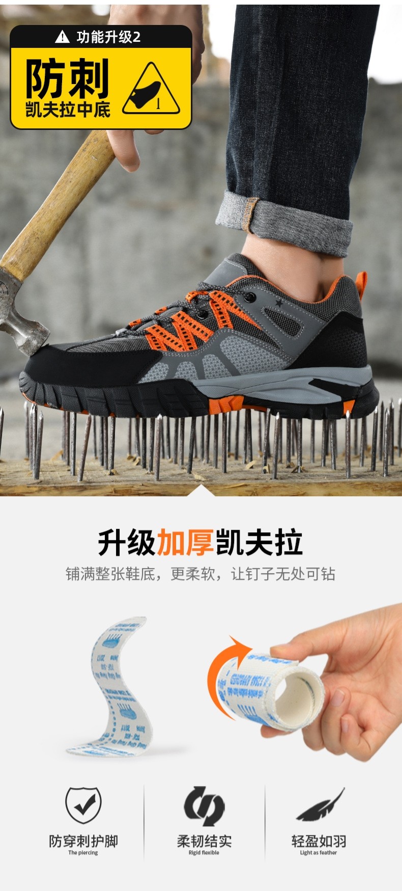 Rubber Sole Steel Toe Industrial Safety Shoes for Flying Weave Work