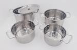 0.194cbm 4pcs Induction Stainless Steel Stock Pot With Lid