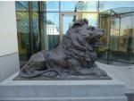 Outdoor Life Size Lion Bronze Statue Bronze Lion Sculpture 110cm