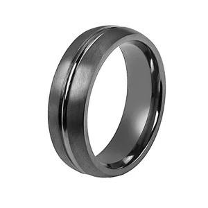 China 7mm Domed Centre Round Classic Mens Tantalum Wedding Band Jewelry wholesale