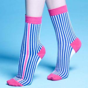 China Custom logo, design women’s Athletic Crew Stripe cottton Socks wholesale