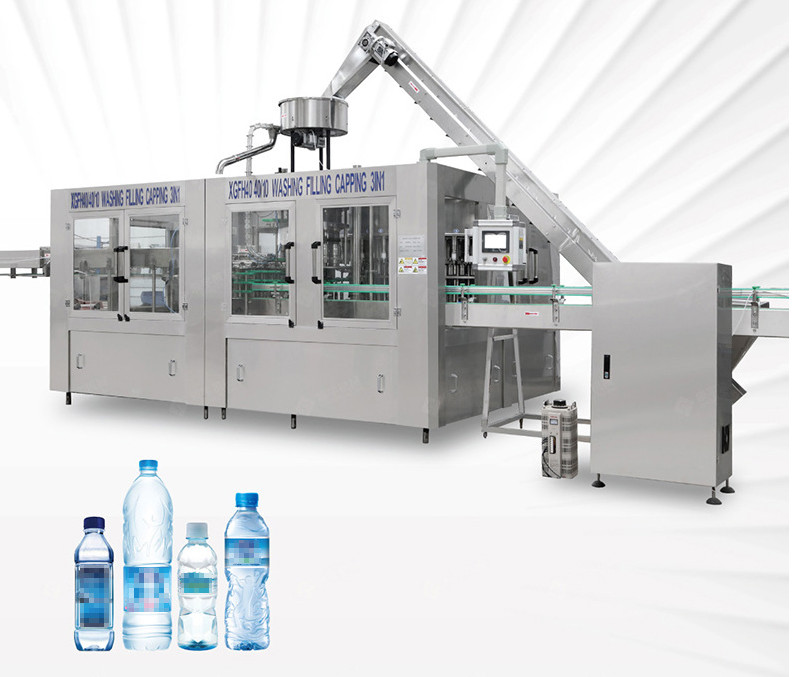 500ml pure water / mineral water Filling machine with 12pcs heads and cap washing uploading machine