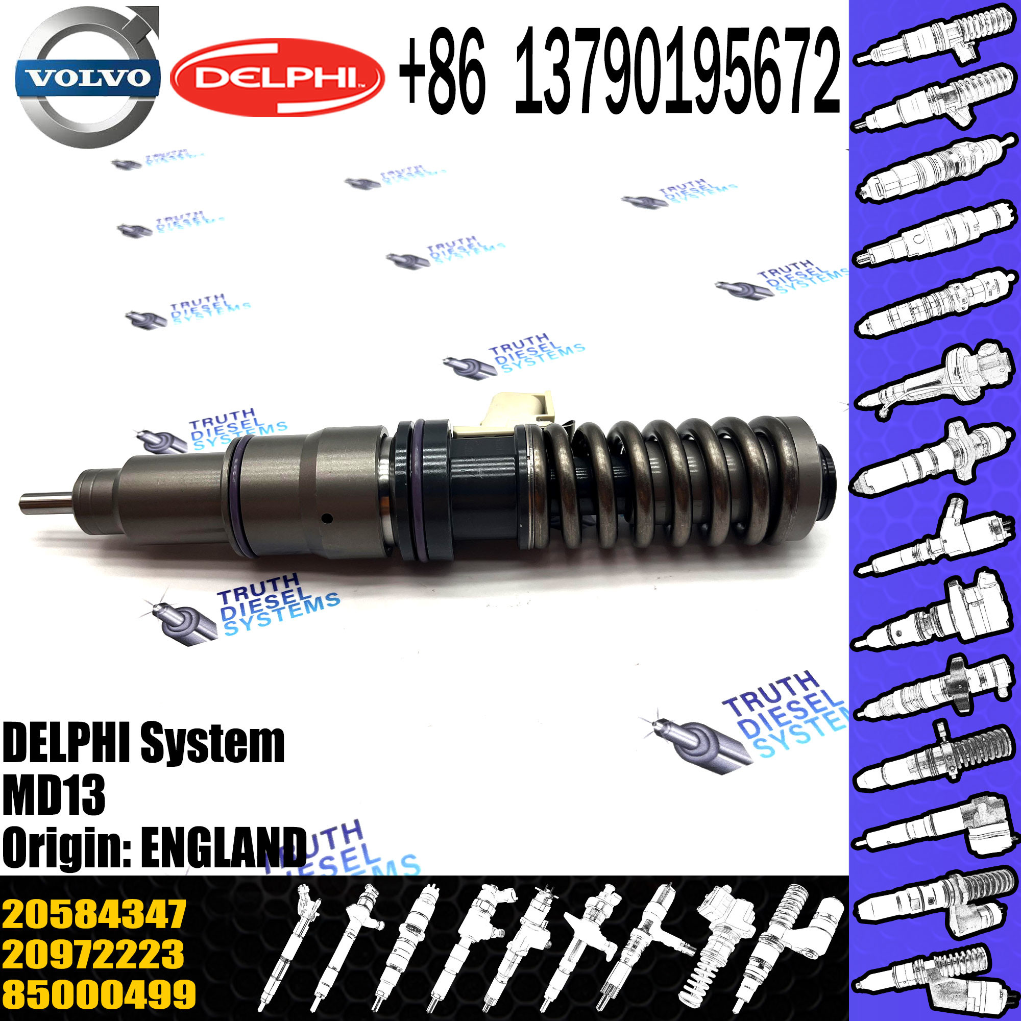 Diesel Fuel Injector 20972223 BEBE4D16003 BEBE4D08003 20584347 85000499 for VOL MD13