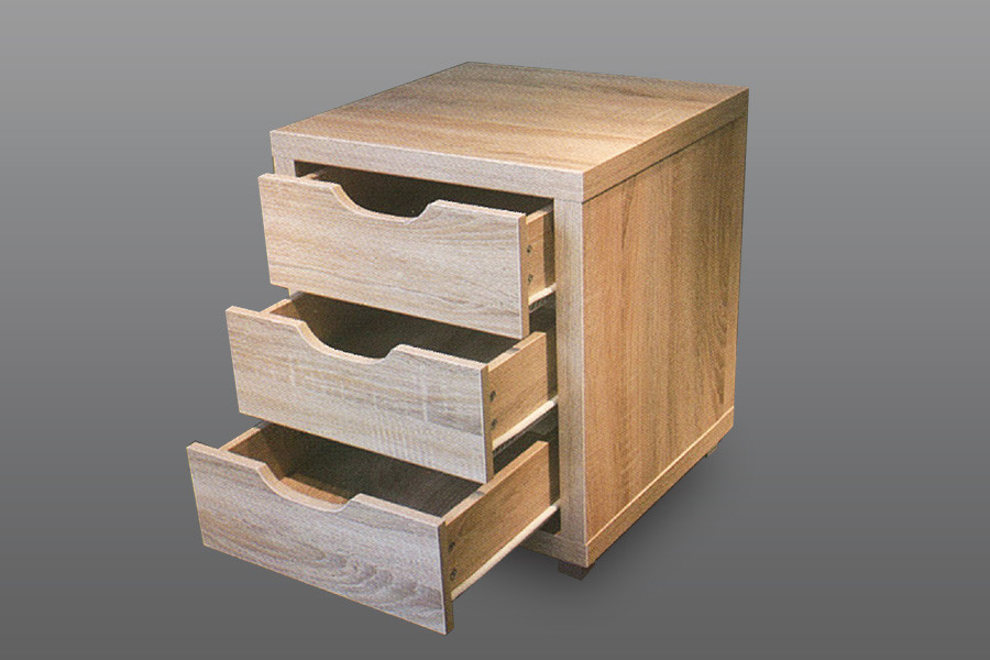 Antique Oak Timber Bedside Table Nightstand With 4 Drawers