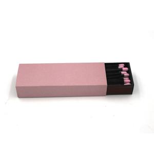 China 75mm Black Stick Pink Tip Matches Customized Logo Printing Candle Safety Matches wholesale