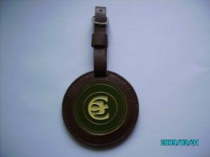 China PVC leather round Personalised Bag Tags in polybag wholesale