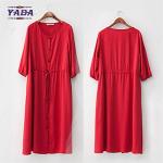 100% cotton long casual red color plus size designs cheap women dresses pictures