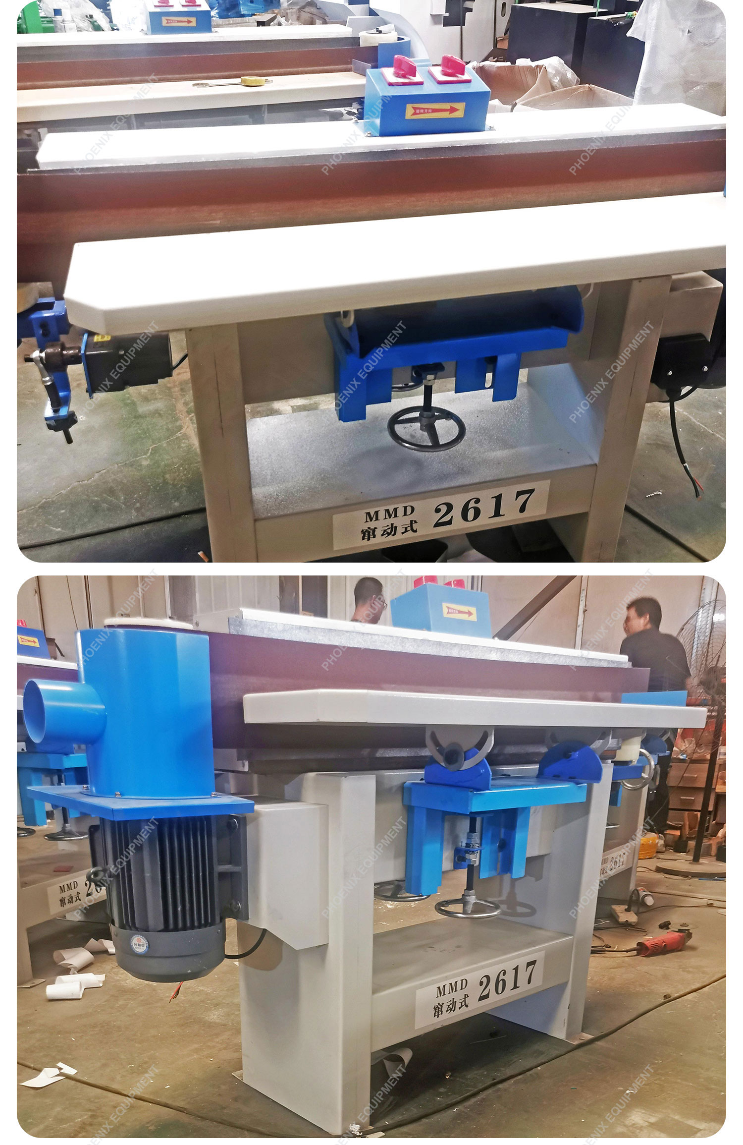 Double Table Belt Sander Machine MMD2617 for Woodworking Easy to Operate 350 KG Weight