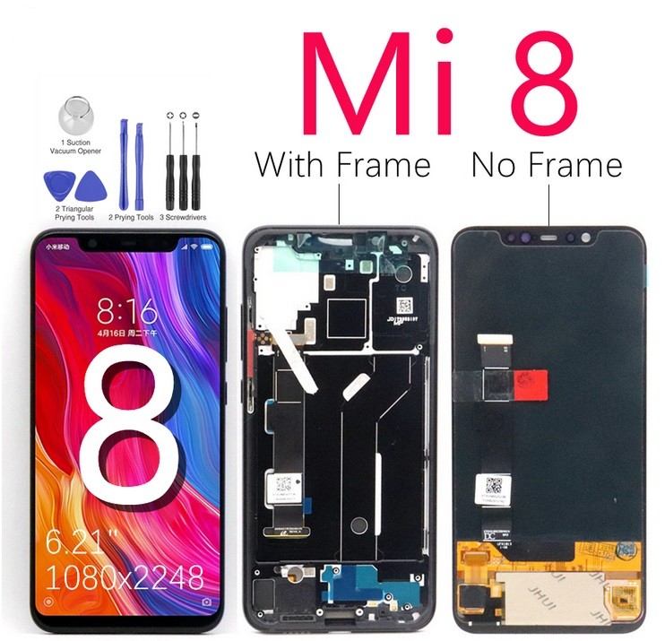 Xiaomi Mi 8 LCD Display Screen Replacement with Frame without Frame For Xiaomi Mi8 Assembly Screen