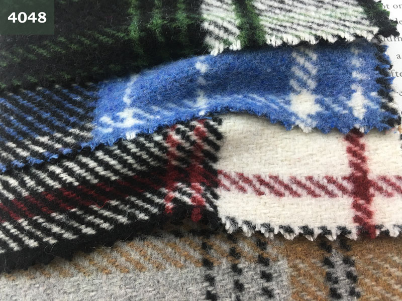 Multicolor Yarn Dyed 850gsm Check Tweed Wool Fabric Polyester Coating Fabric