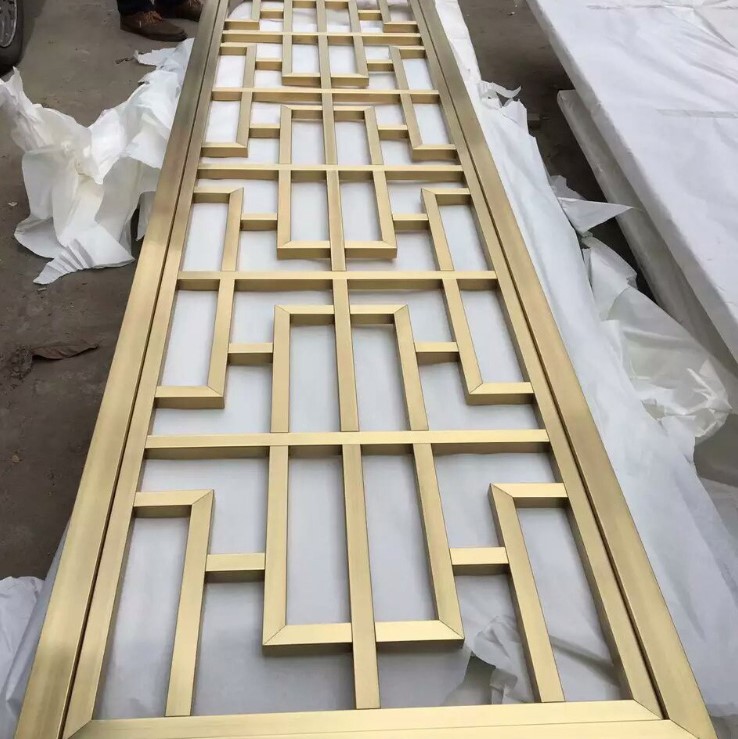 Retractable metal room divider folding movable decorative partition screen for restaurant
