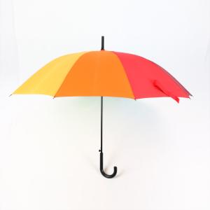 China Colorful J Handle Umbrella , High End Rainbow Umbrella With Printed Logo wholesale