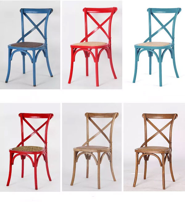 Nordic Mordern Wooden X Cross Back Chair Wedding Banquet Furniture Bentwood Chairs