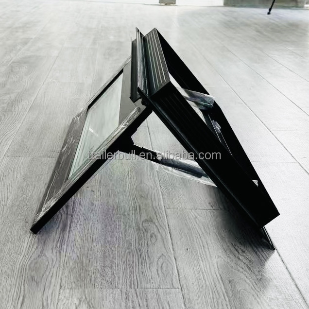 Natural Color/Grey Window Frame for Customizable Tempered Glass Expedition RV Windows
