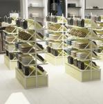 High Density Wooden Retail Shoe Rack Display 4 Layers Anti Crack For Large