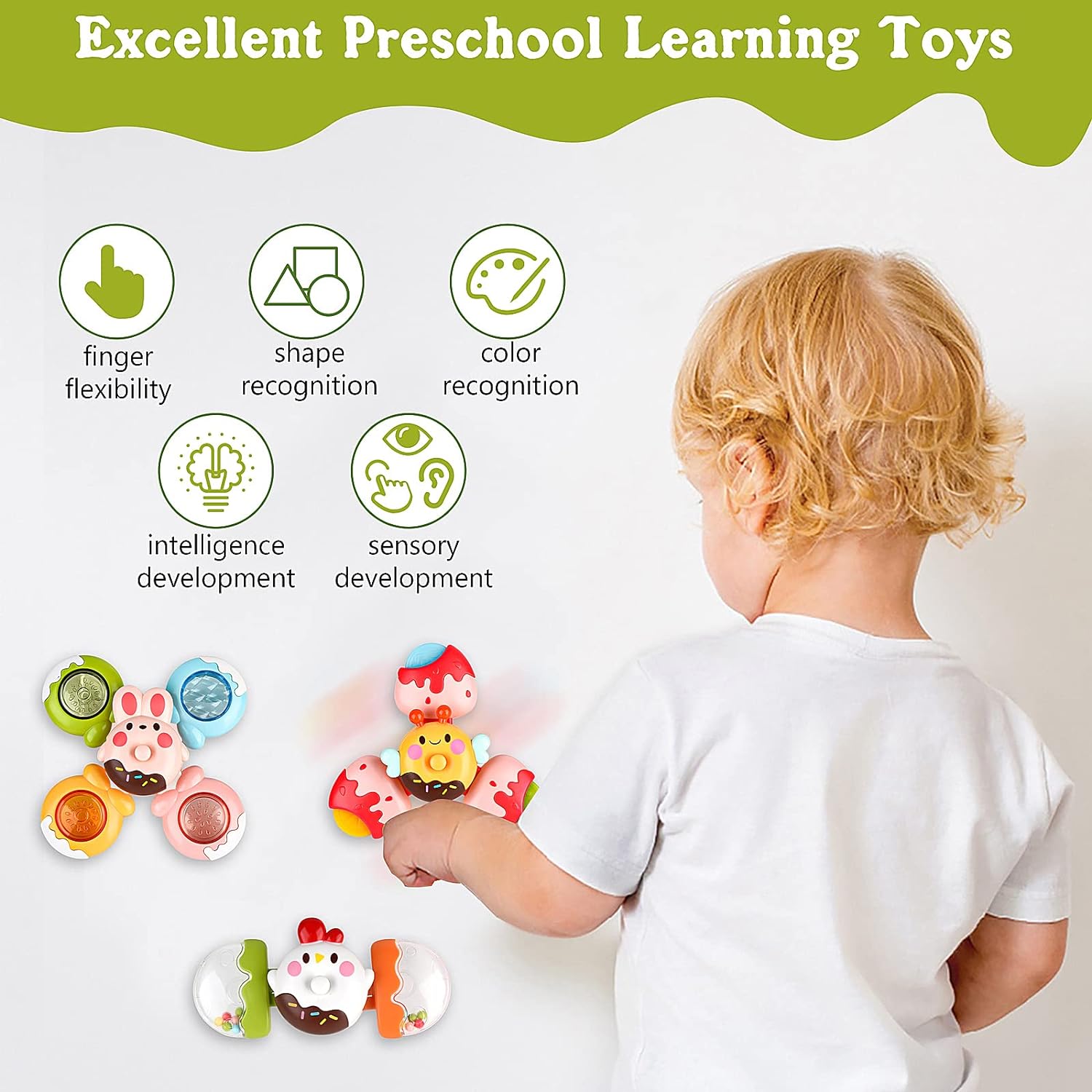 Gender-Neutral Baby Bath Spinner Toy for 2-4 Years Old Rotating and Detachable Sensory Gift