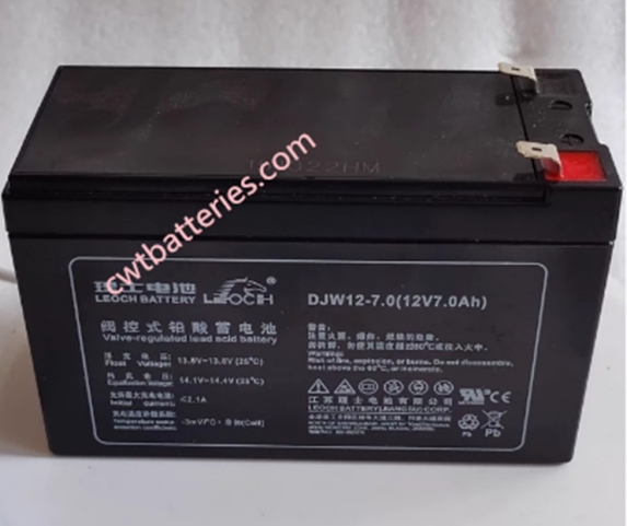 Black LEOCH DJW12-7.0 UPS Batteries AGM Sealed Lead Acid 12V 7AH