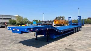 China 80T Lowbed Trailer Transport Construction Machinery Equipment Such As Excavator Wheel Loader Bulldozer wholesale