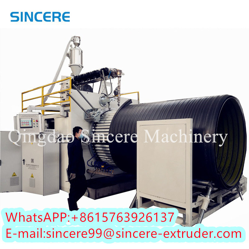 PE HDPE Hollow Wall Spiral Pipe Fabrication Machinery